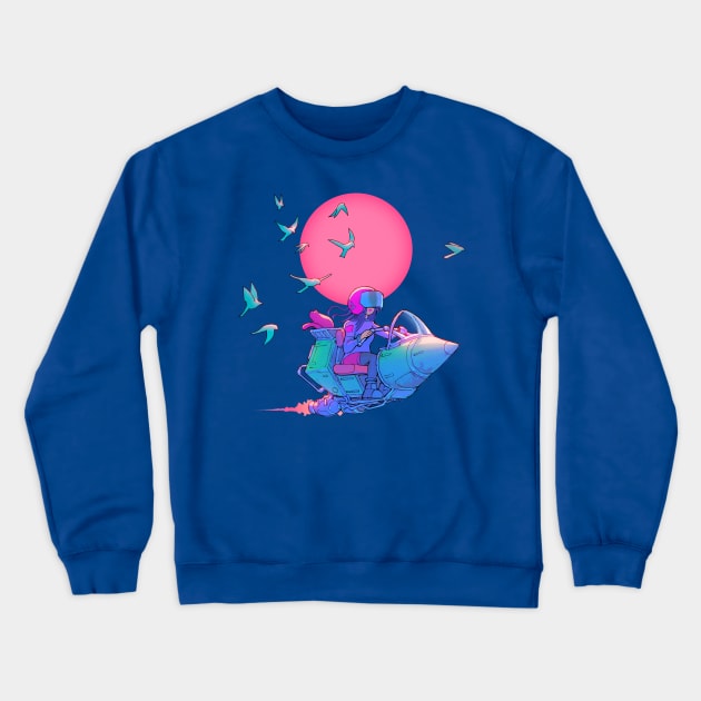 Sunset Scooter Crewneck Sweatshirt by spacegoose